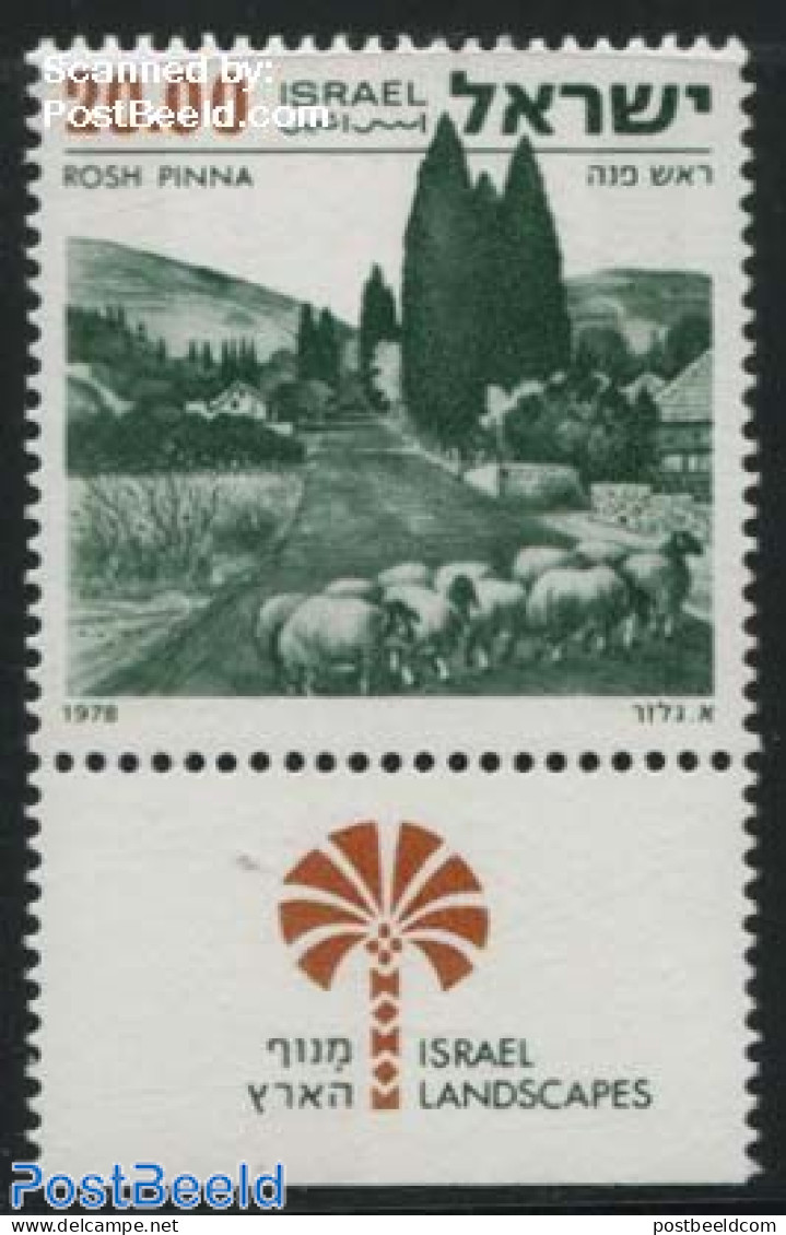 Israel 1978 Rosh Pinna 1v, Phosphor, Mint NH, Nature - Religion - Animals (others & Mixed) - Cattle - Trees & Forests .. - Ungebraucht (mit Tabs)