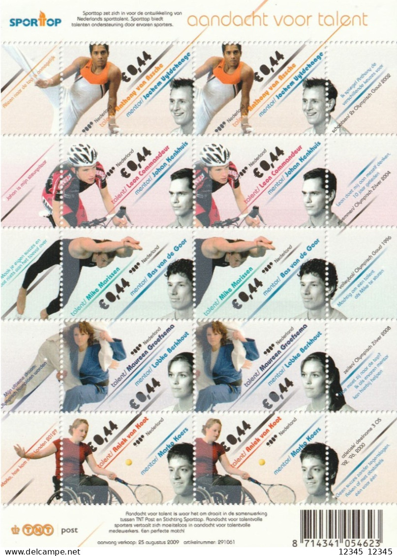 Nederland 2009, Postfris MNH, NVPH V2664-68, Sport - Neufs