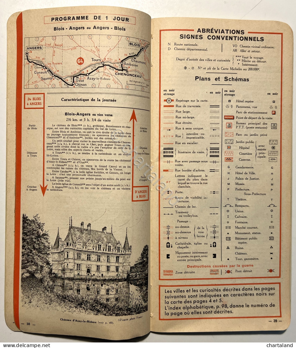 Guide Du Pneu Michelin - Chateaux De La Loire 1952-53 - Sonstige & Ohne Zuordnung