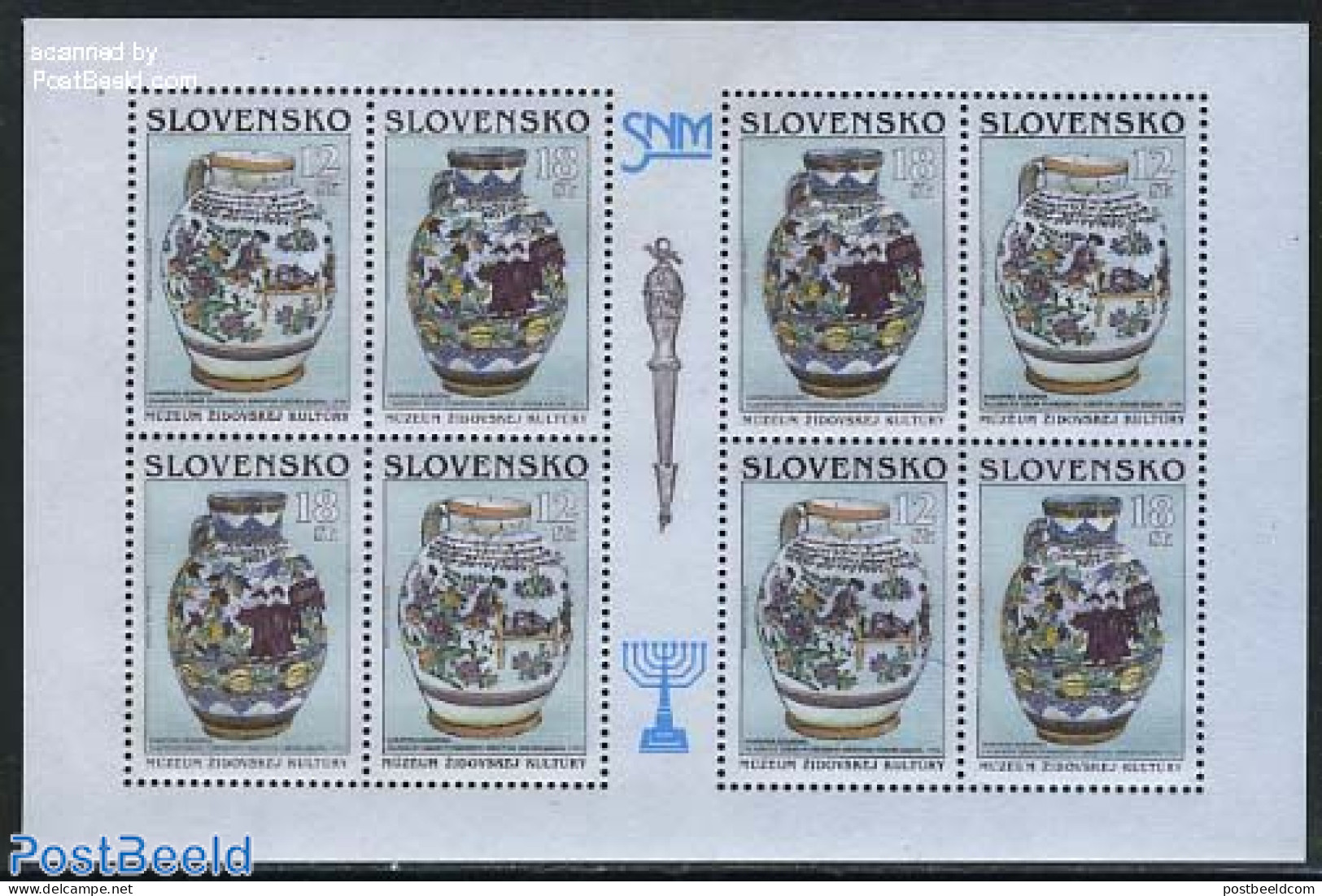 Slovakia 1999 Jewish Culture M/s, Mint NH, Religion - Various - Judaica - Joint Issues - Art - Ceramics - Ungebraucht