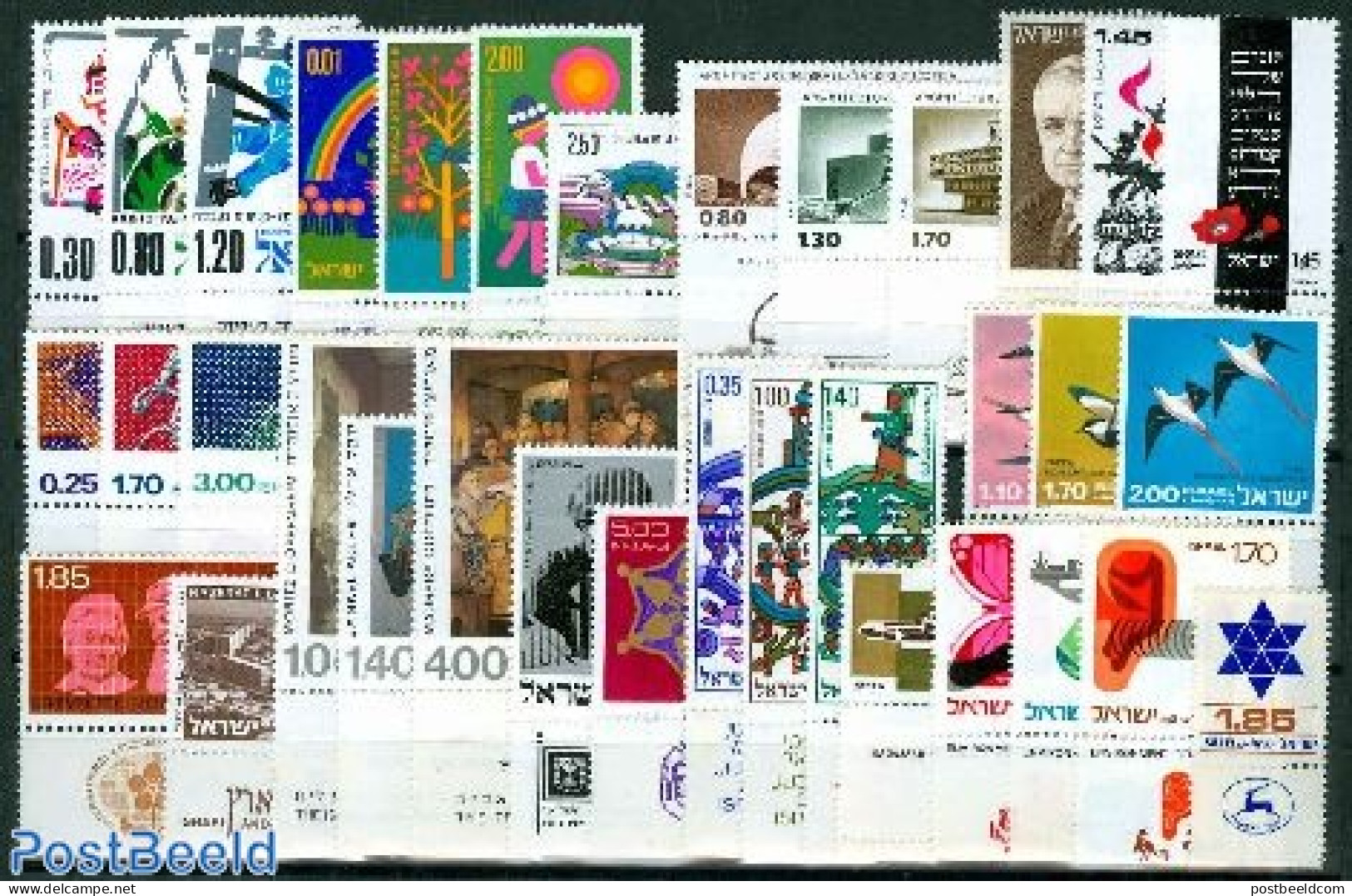 Israel 1975 Yearset 1975, Complete, 34v, Mint NH, Various - Yearsets (by Country) - Neufs (avec Tabs)