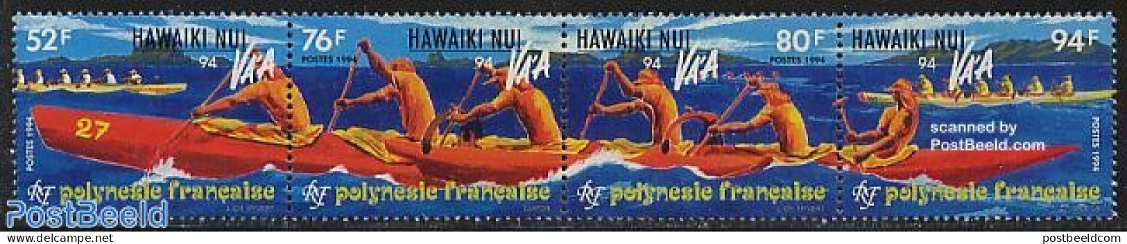 French Polynesia 1994 Pirogues Regatta 4v [:::], Mint NH, Sport - Transport - Kayaks & Rowing - Sport (other And Mixed.. - Nuovi