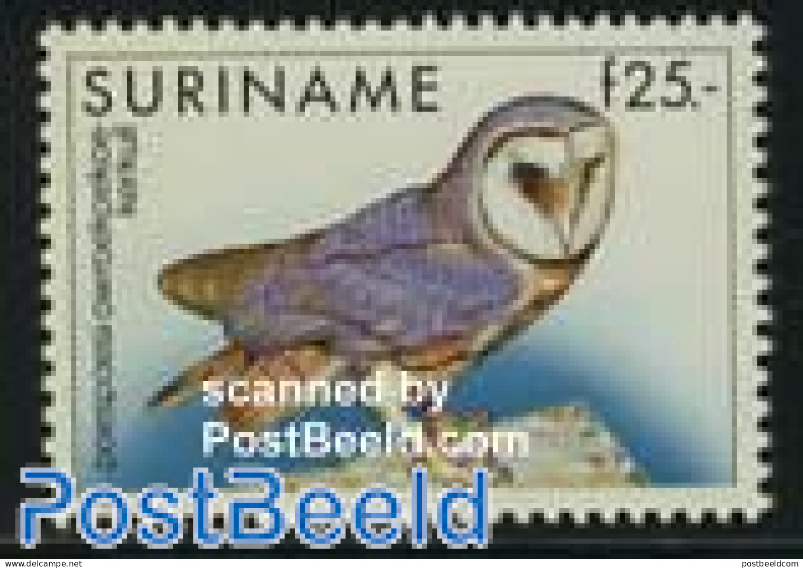 Suriname, Republic 1993 25G, Owl, Stamp Out Of Set, Mint NH, Nature - Birds - Owls - Suriname