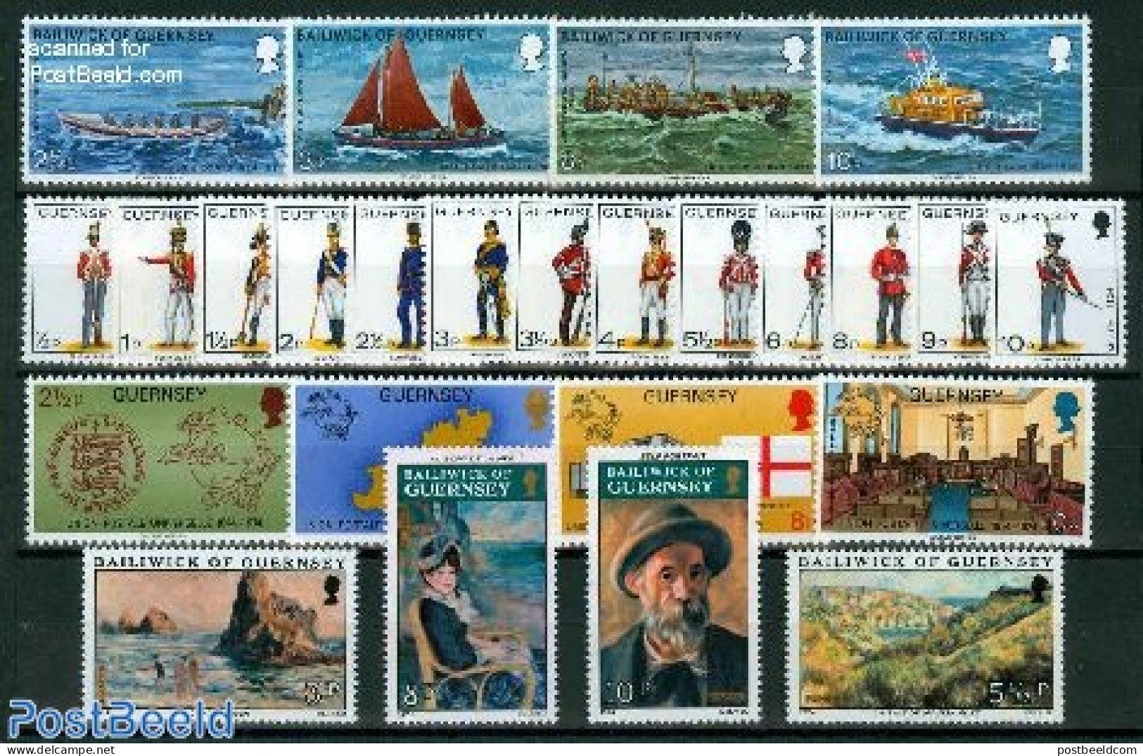 Guernsey 1974 Yearset 1974, Complete, 25v, Mint NH, Various - Yearsets (by Country) - Sin Clasificación