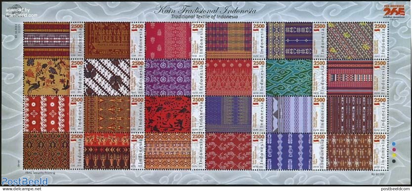 Indonesia 2011 Tradional Textile 24v M/s, Mint NH, Various - Textiles - Tessili