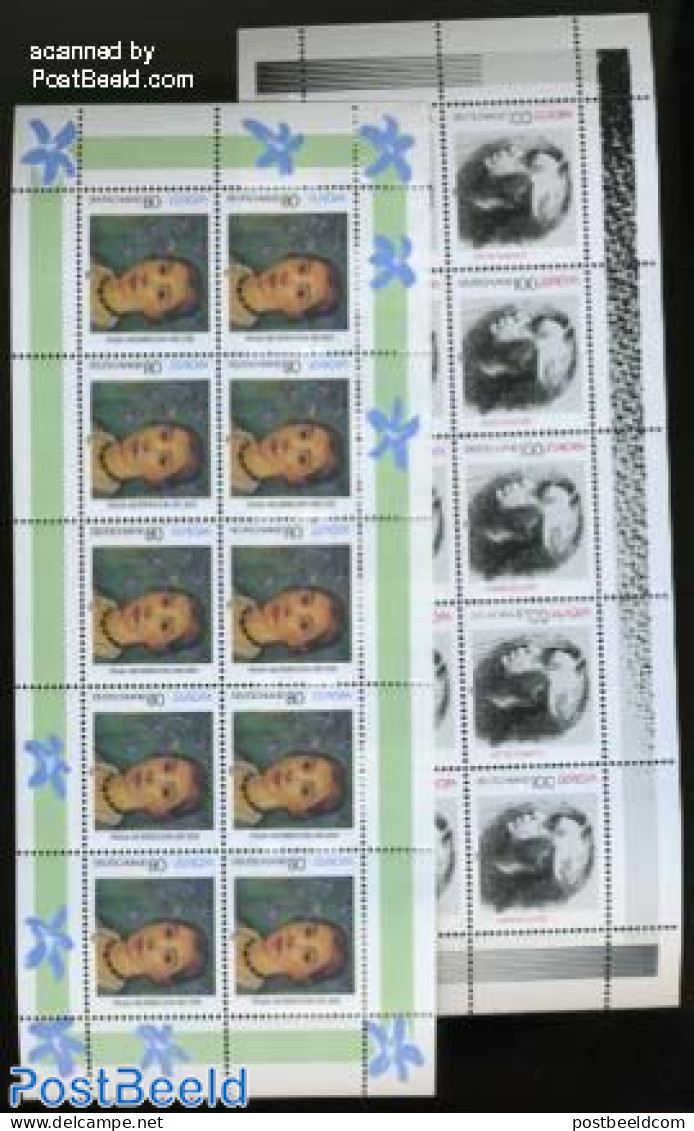 Germany, Federal Republic 1996 Europa 2 M/s, Mint NH, History - Europa (cept) - Women - Art - Sculpture - Self Portraits - Unused Stamps