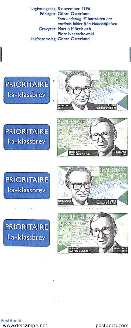 Sweden 1996 Nobel Prize Winners Booklet, Mint NH, Health - History - Health - Nobel Prize Winners - Stamp Booklets - Unused Stamps