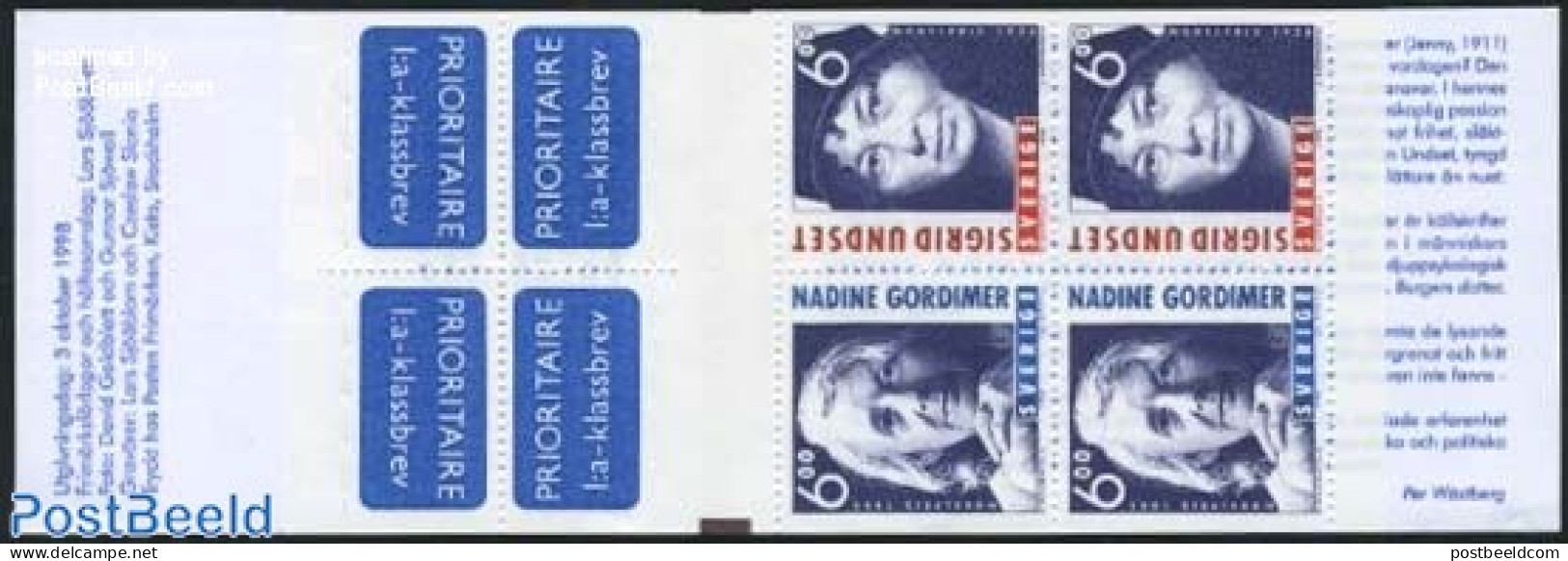 Sweden 1998 Nobel Prize Booklet, Mint NH, History - Nobel Prize Winners - Women - Stamp Booklets - Art - Authors - Nuevos