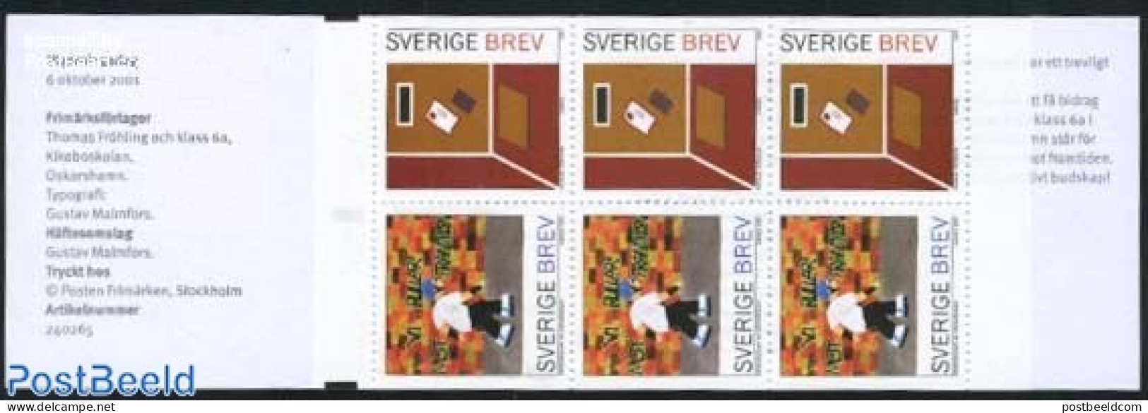 Sweden 2001 Stamp Design Contest Booklet, Mint NH, Stamp Booklets - Unused Stamps