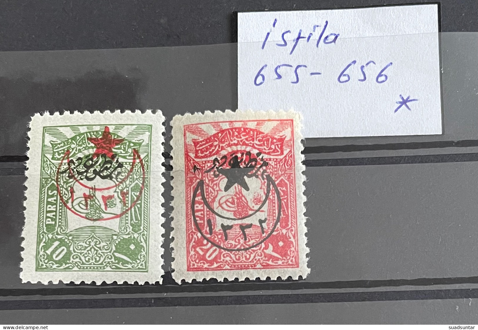 1916 5 Star Overprinted Stamps MH Isfila 655-656 High Values - Ungebraucht