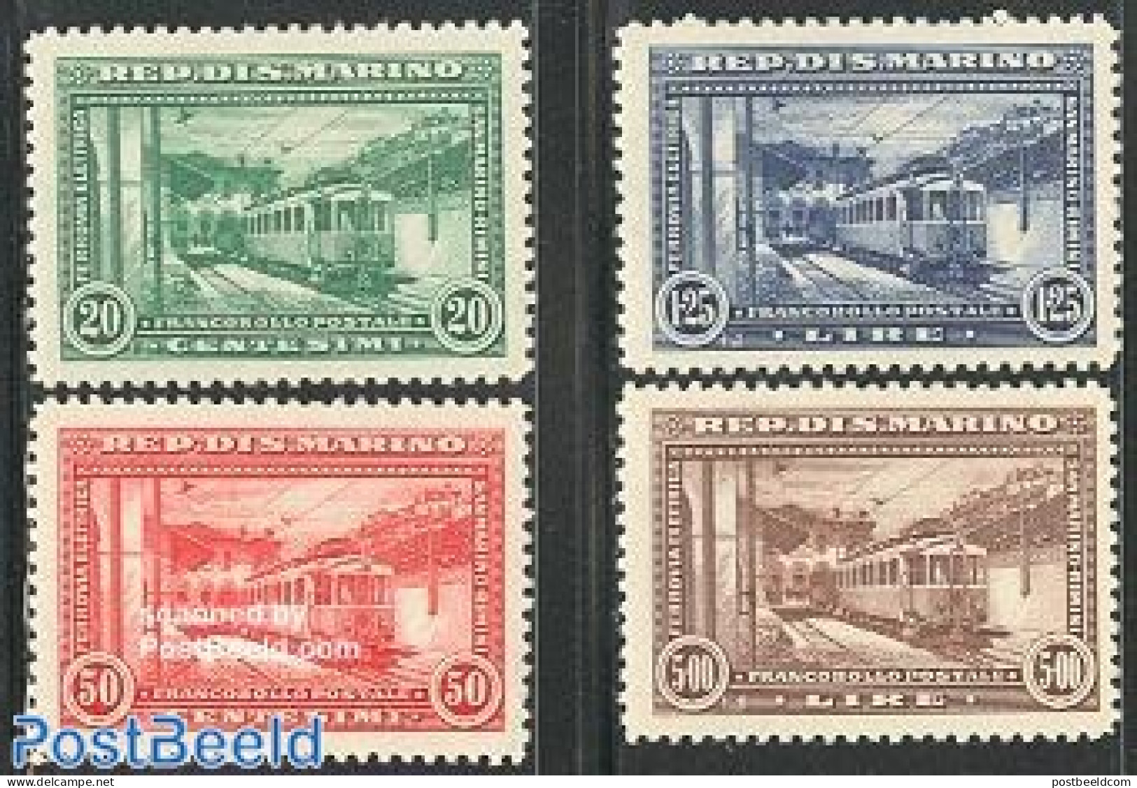 San Marino 1932 Electric Railway 4v, Mint NH, Transport - Railways - Unused Stamps