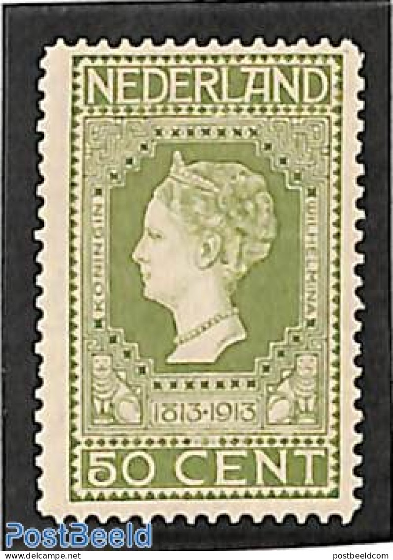 Netherlands 1913 50c., Green, Stamp Out Of Set, Unused (hinged), History - Kings & Queens (Royalty) - Unused Stamps