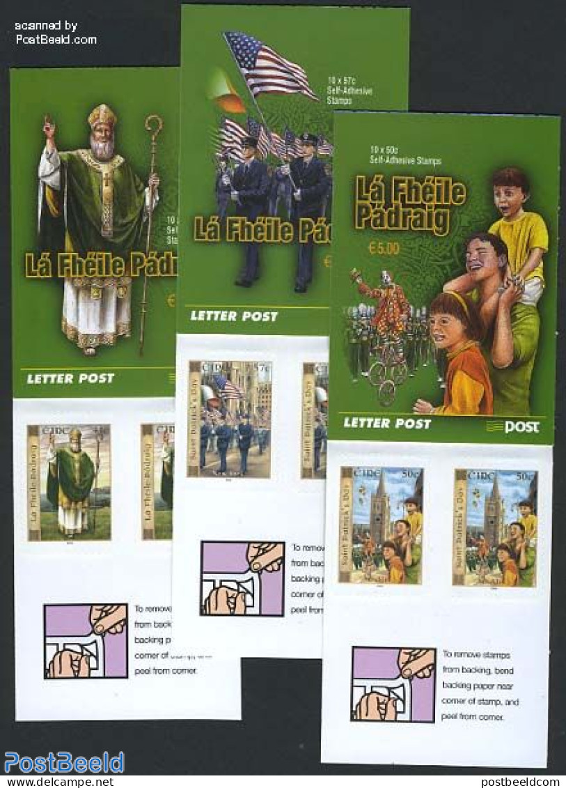 Ireland 2003 St. Patrick Day 3 Booklets, Mint NH - Unused Stamps