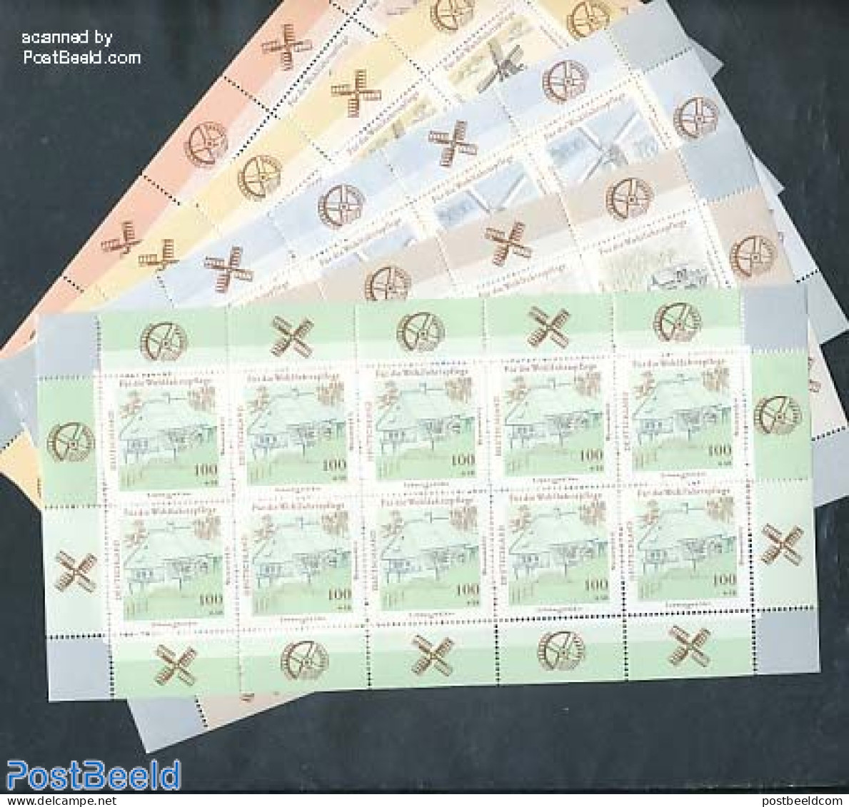 Germany, Federal Republic 1997 Welfare, Wind & Watermills 5 M/s, Mint NH, Various - Mills (Wind & Water) - Unused Stamps