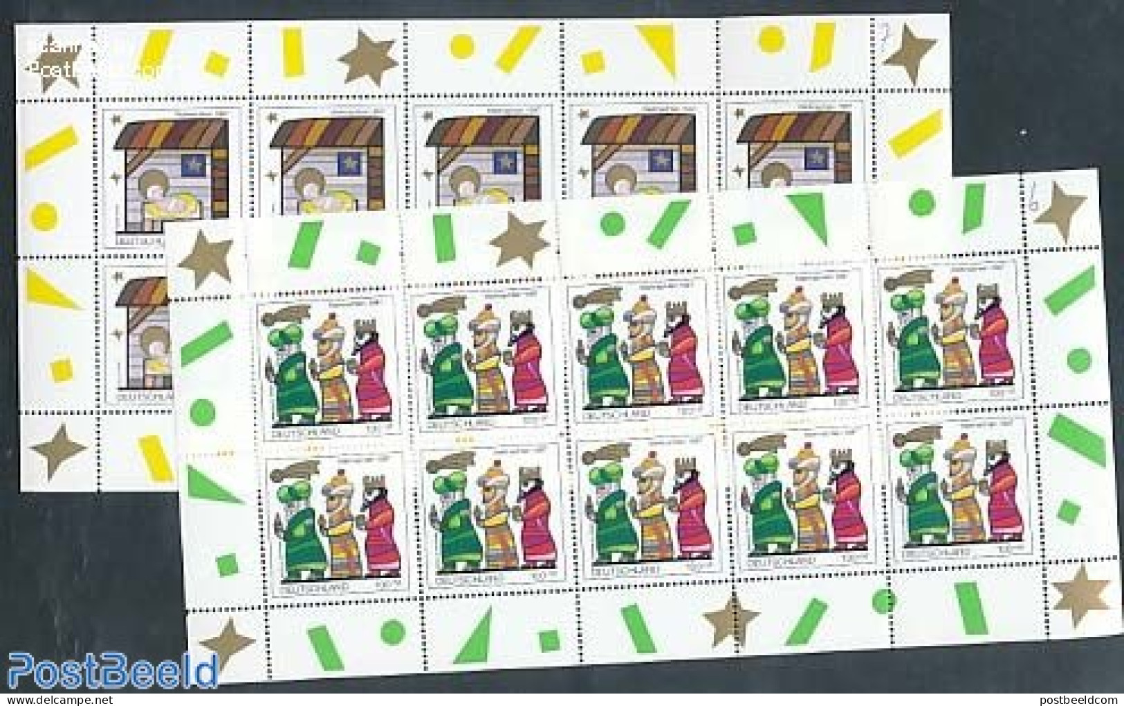 Germany, Federal Republic 1997 Christmas 2 M/s, Mint NH, Religion - Christmas - Unused Stamps
