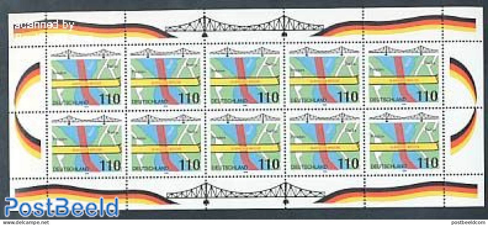 Germany, Federal Republic 1998 Glienicker Bridge M/s, Mint NH, Various - Maps - Art - Bridges And Tunnels - Unused Stamps