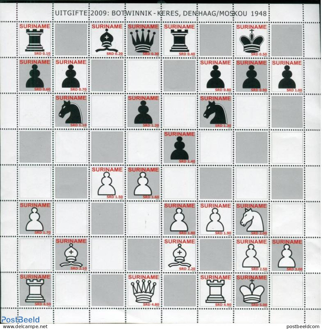 Suriname, Republic 2009 Chess 28v M/s, Mint NH, Sport - Chess - Chess
