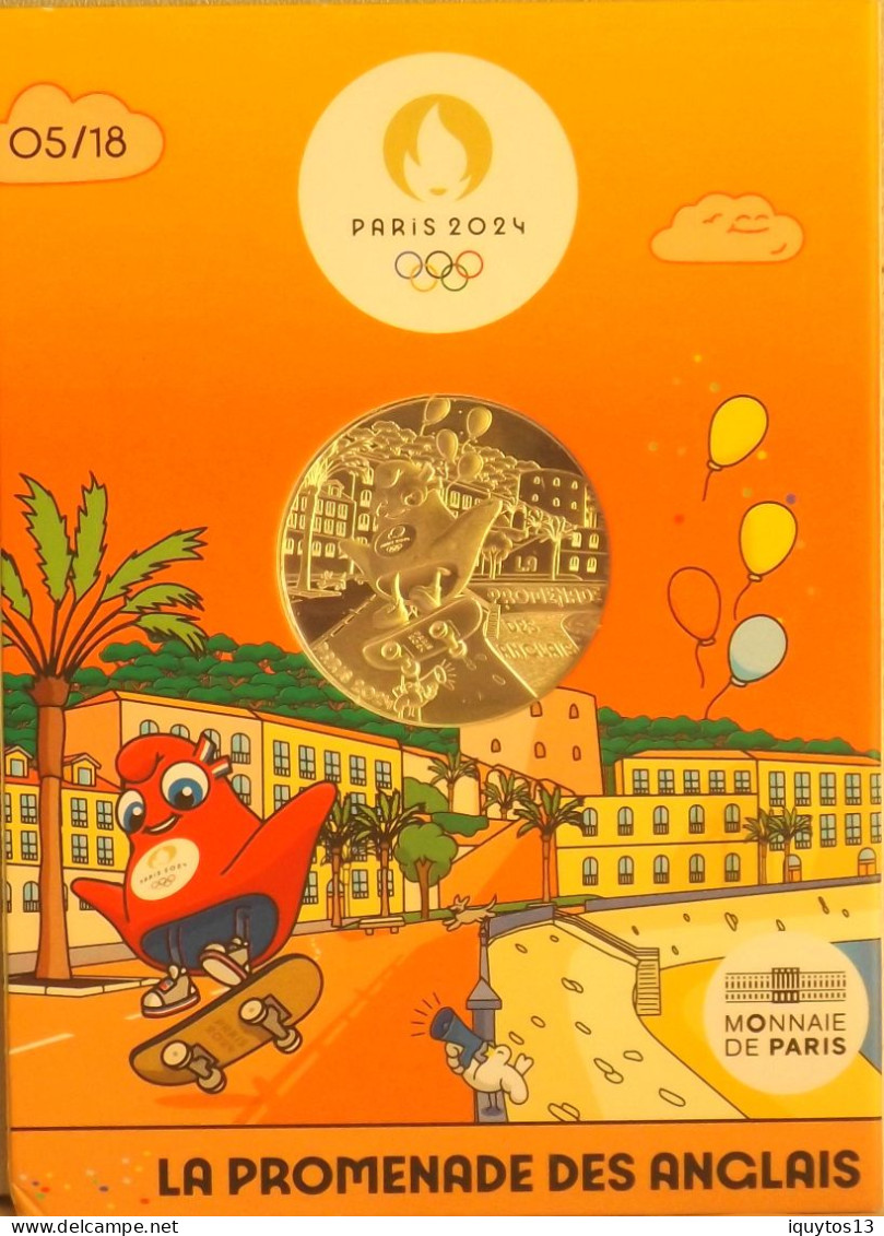 PARIS 2024 - LA PROMENADE DES ANGLAIS - Pièce De 10 Euros En Argent 333/1000 - Diam. : 31mm - N° 05/18 - SUPERBE - France