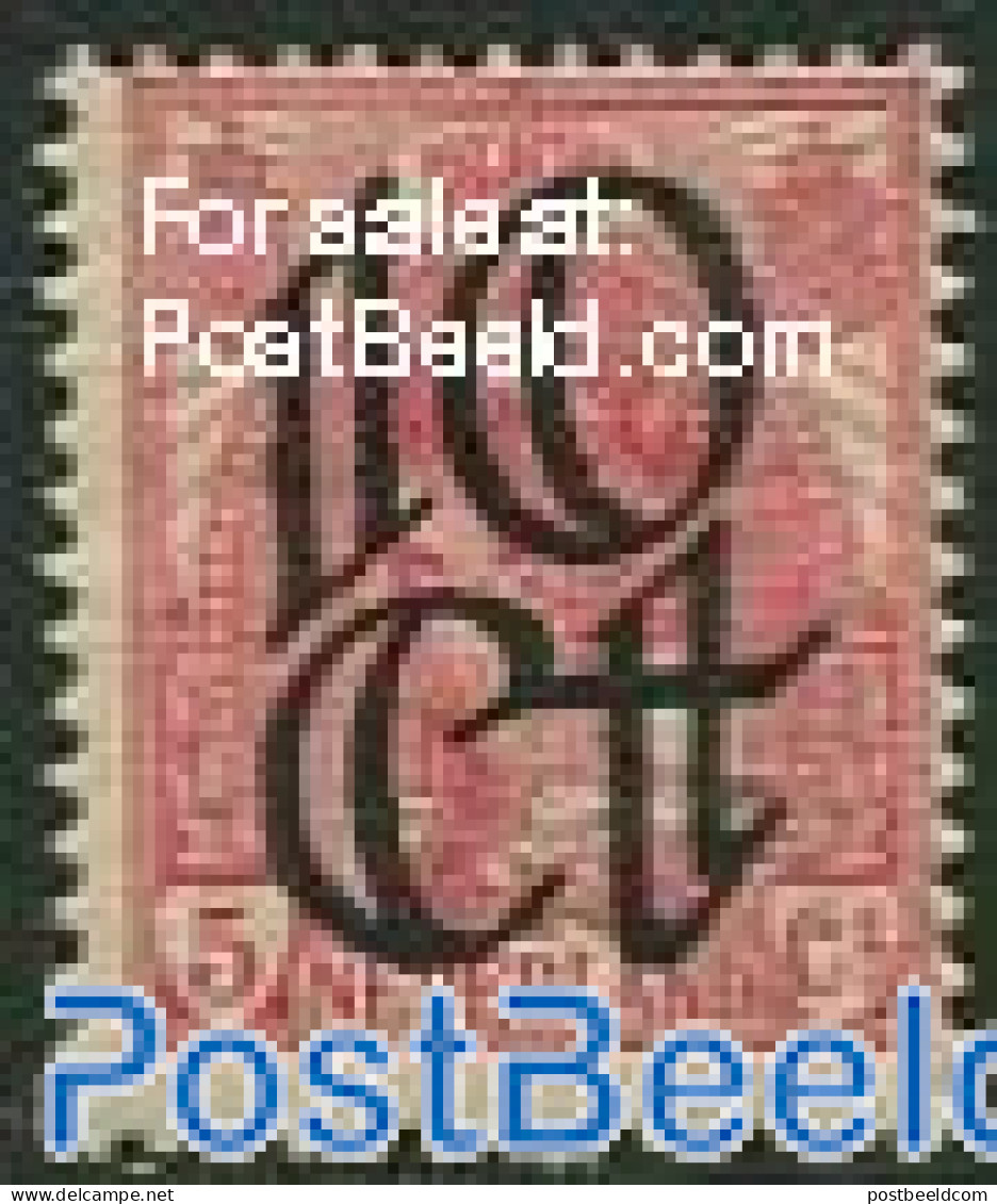 Netherlands 1923 5 On 10c, Stamp Out Of Set, Unused (hinged) - Nuovi