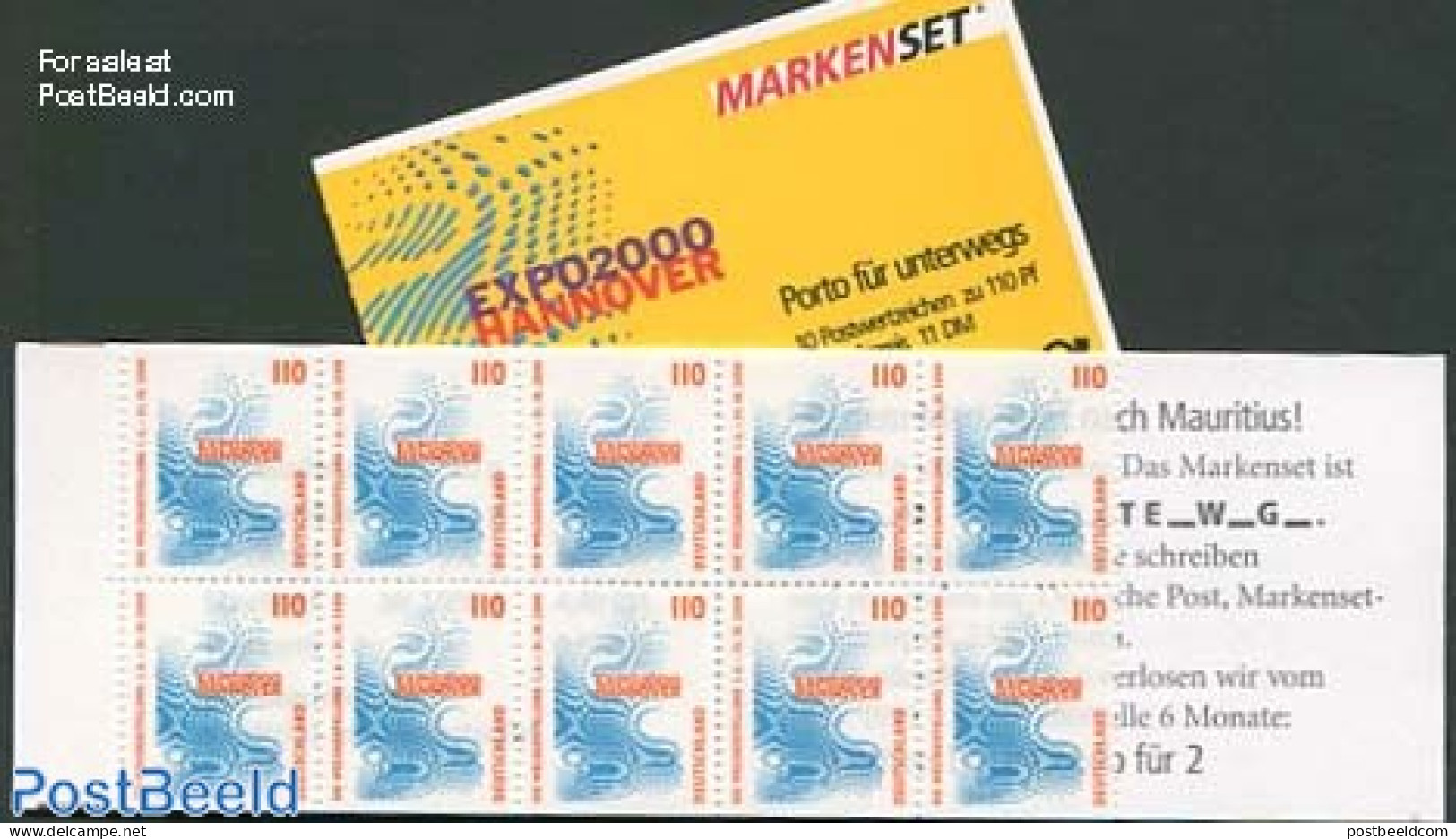 Germany, Federal Republic 1998 Expo Hannover Booklet, Mint NH, Various - Stamp Booklets - World Expositions - Ongebruikt