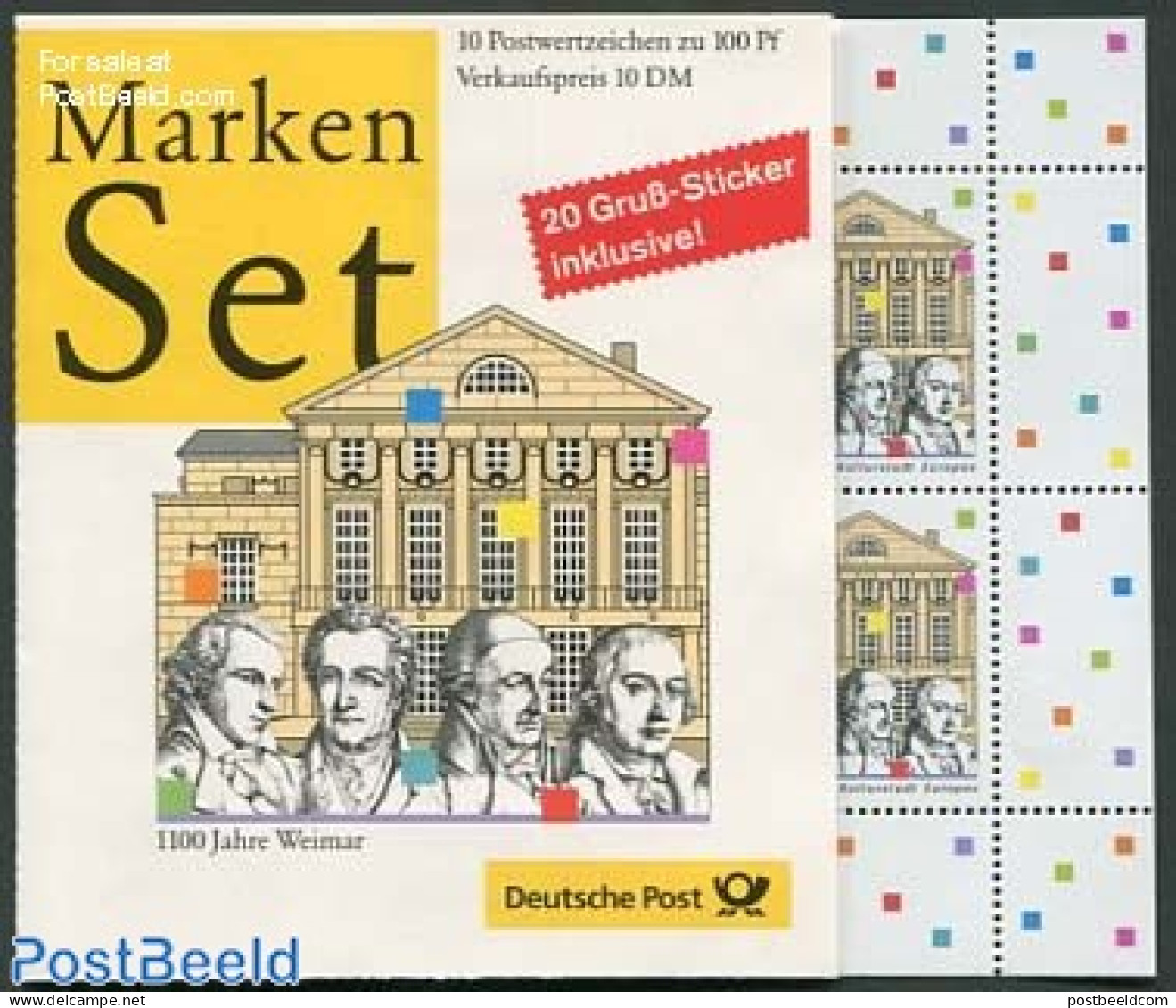 Germany, Federal Republic 1998 1100 Years Weimar Booklet, Mint NH, Stamp Booklets - Art - Architecture - Ongebruikt
