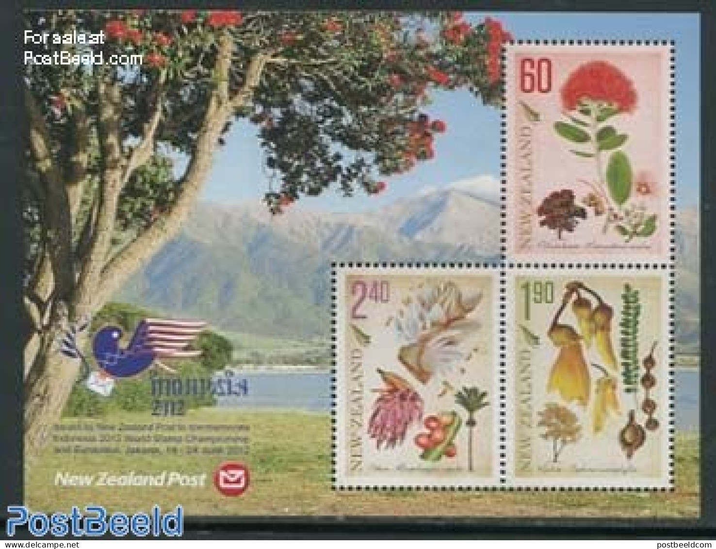 New Zealand 2012 Indonesia 2012 S/s, Mint NH, Nature - Flowers & Plants - Trees & Forests - Philately - Nuevos