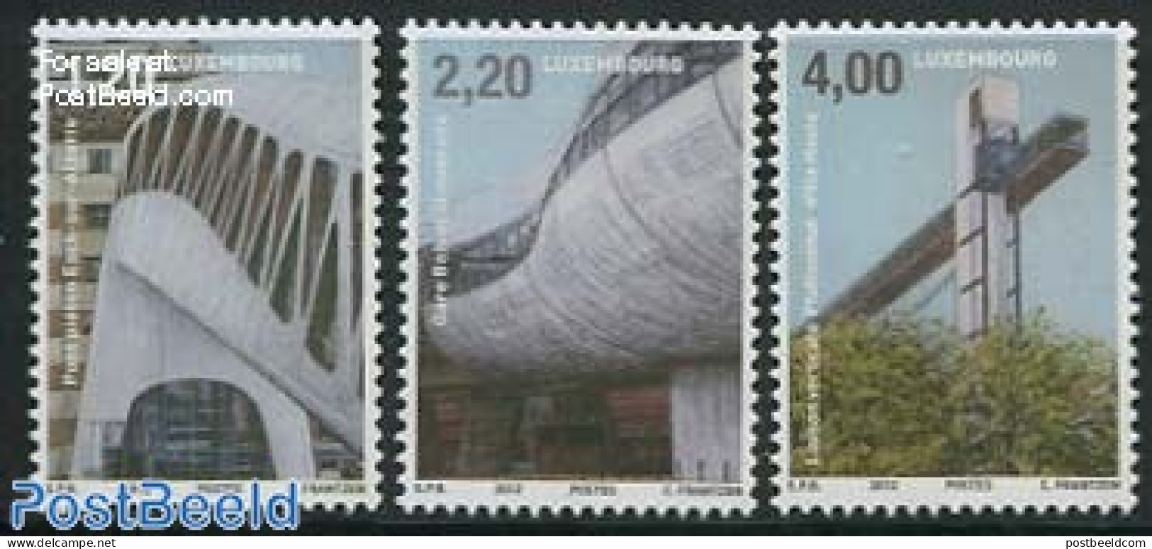 Luxemburg 2012 Architecture 3v, Mint NH, Art - Modern Architecture - Unused Stamps