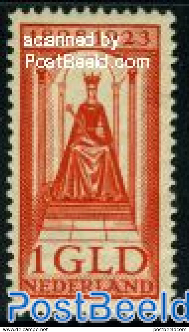 Netherlands 1923 1GLD Red, Stamp Out Of Set, Mint NH, History - Kings & Queens (Royalty) - Neufs