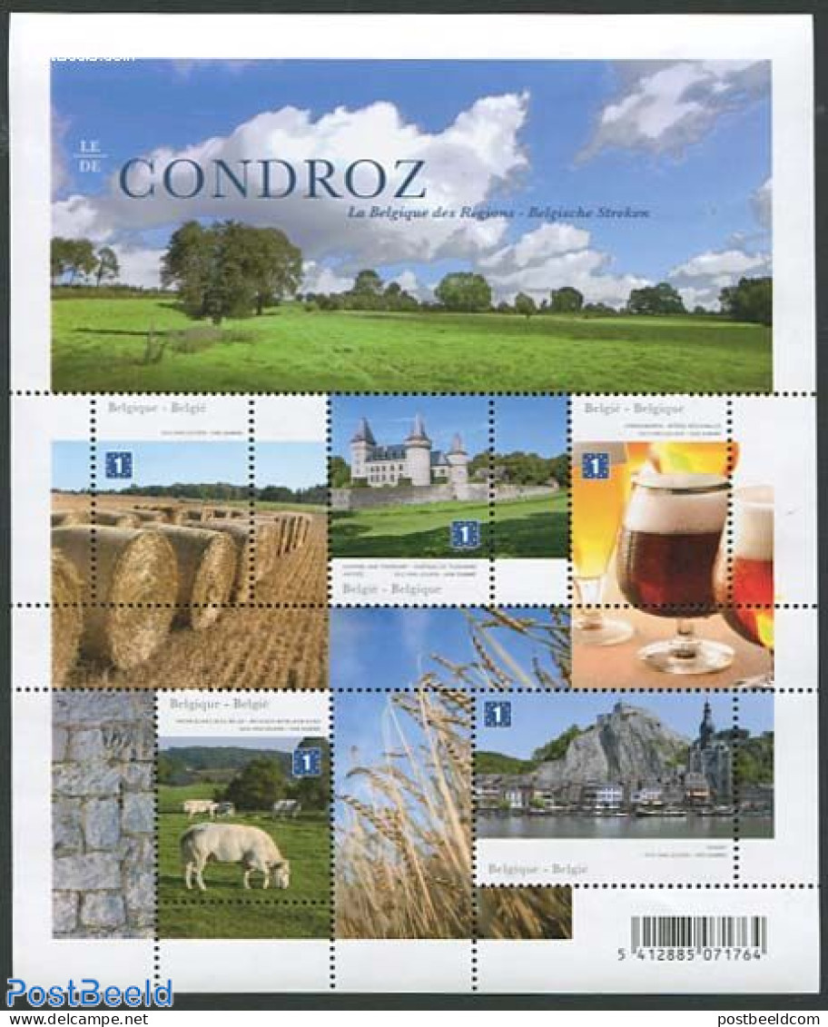 Belgium 2012 Condroz 5v M/s, Mint NH, Health - Nature - Various - Food & Drink - Cattle - Agriculture - Art - Castles .. - Ongebruikt