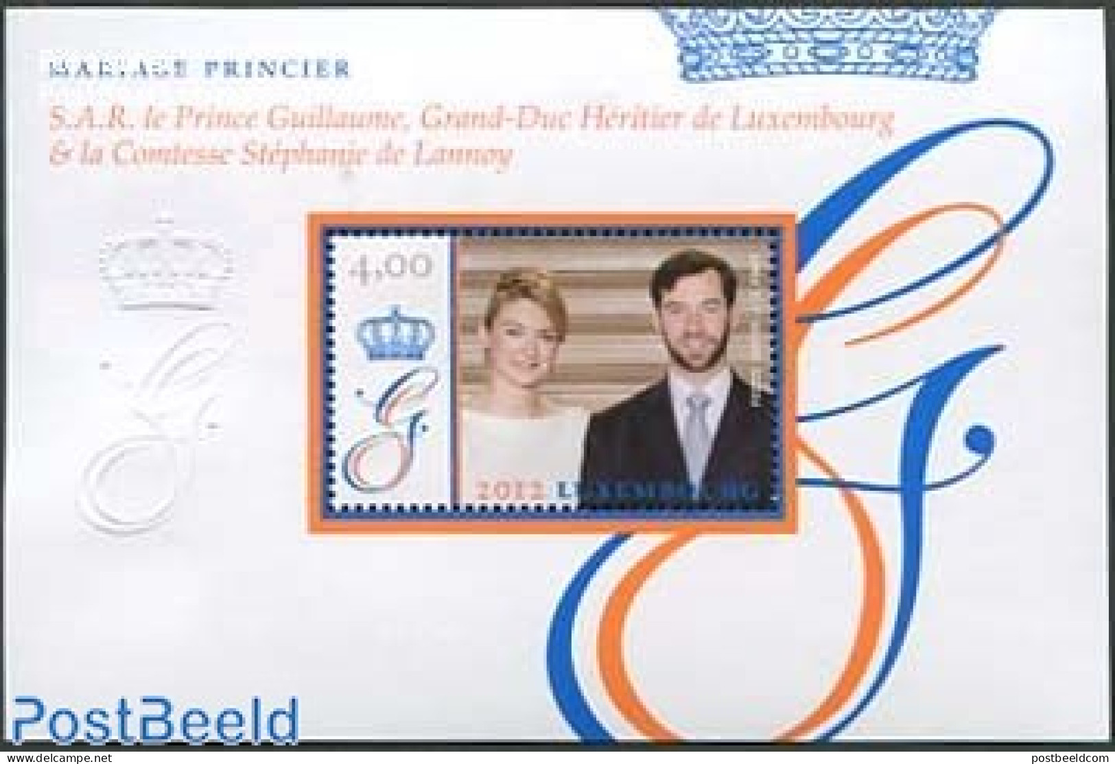 Luxemburg 2012 Princes Wedding S/s, Mint NH, History - Kings & Queens (Royalty) - Nuevos