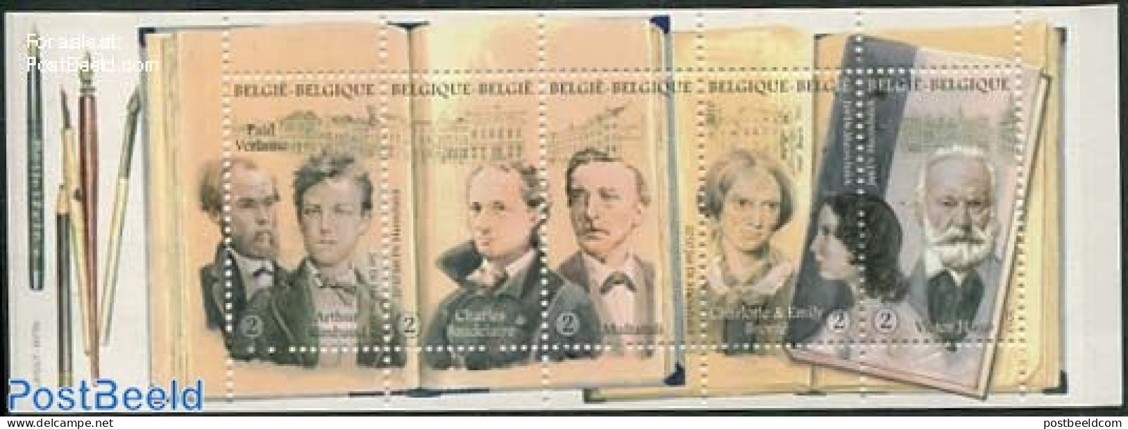 Belgium 2010 Literary Walk Through Brussels Booklet, Mint NH, Stamp Booklets - Art - Authors - Unused Stamps