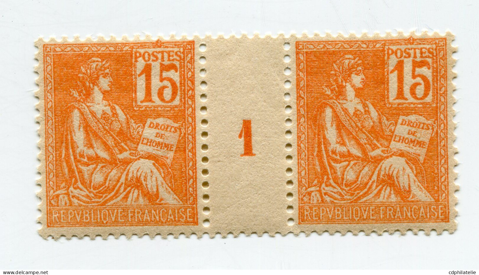 FRANCE N°117 ** TYPE MOUCHON EN PAIRE AVEC MILLESIME 1 ( 1901 ) - Millesimes