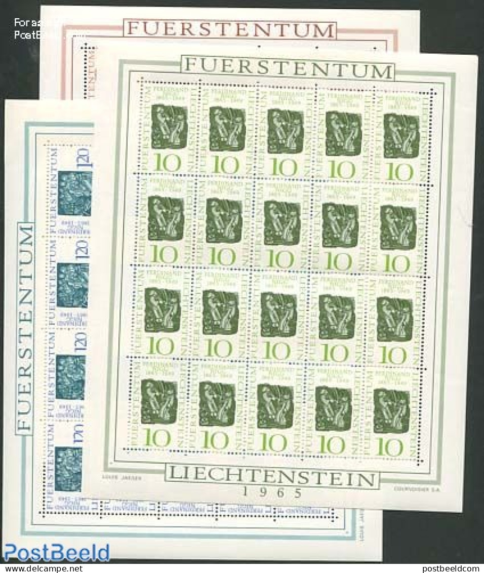 Liechtenstein 1965 Ferdinand Nigg 3 M/ss, Mint NH, Art - Paintings - Neufs