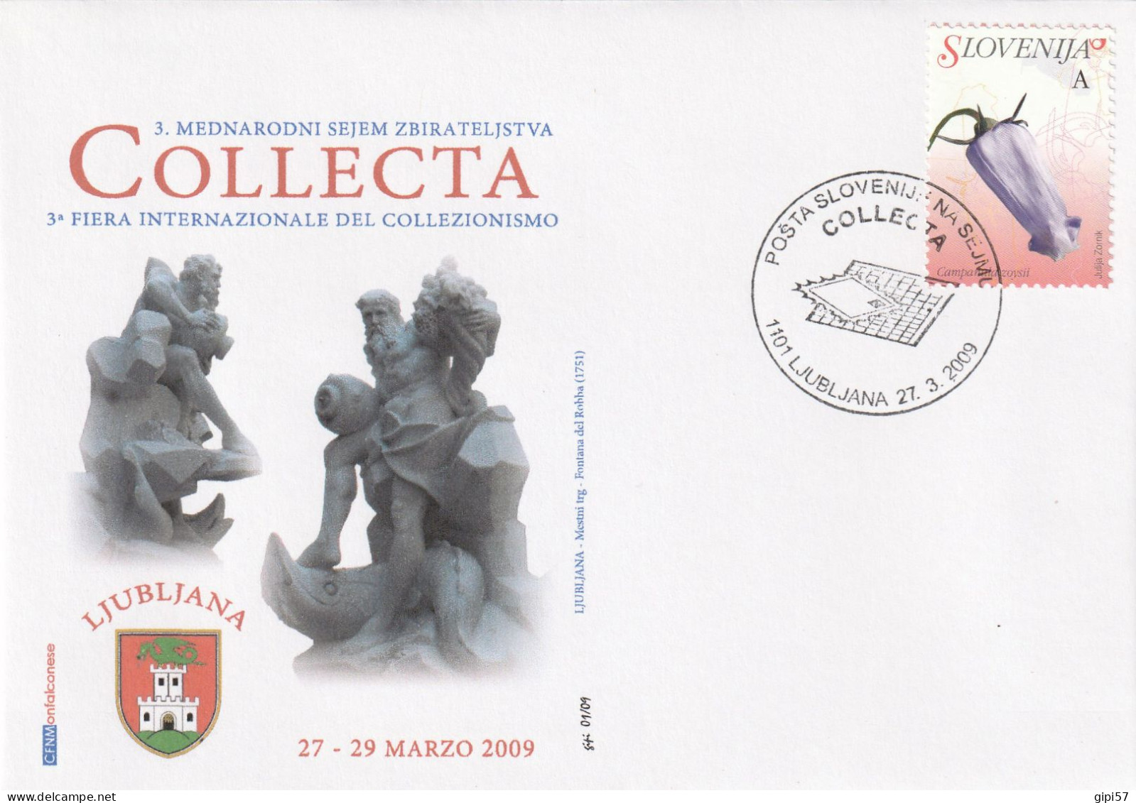 LUBIANA COLLECTA 2009 COVER + SPECIAL CANCEL - Eslovenia