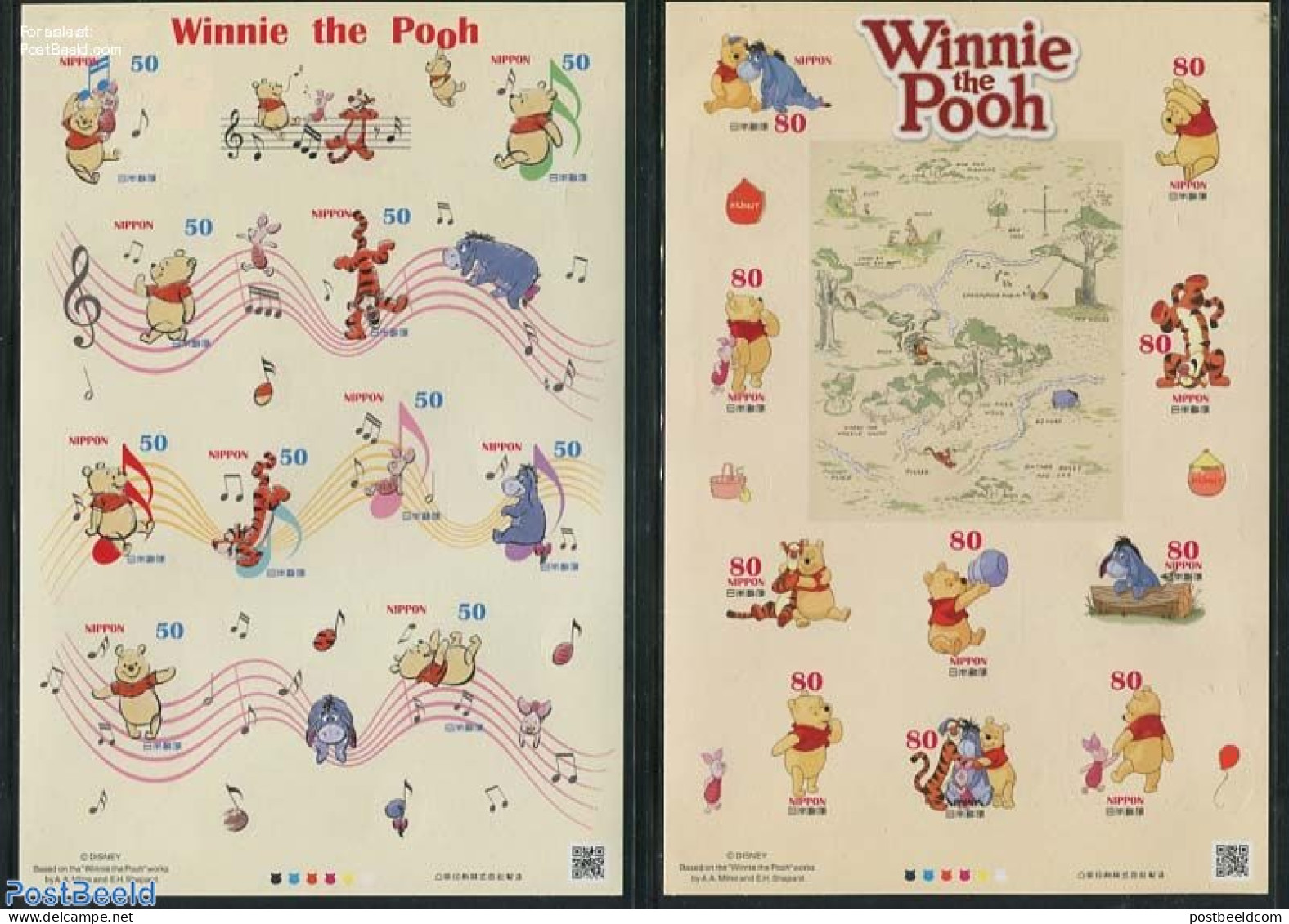 Japan 2013 Winnie The Pooh, Disney 2 M/s, Mint NH, Art - Disney - Neufs