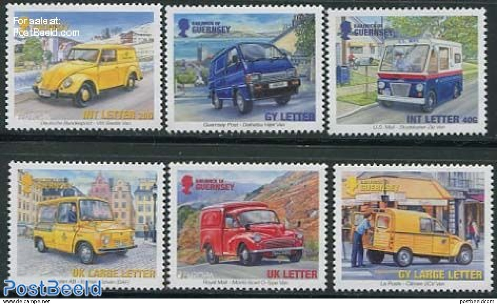 Guernsey 2013 Postal Transport 6v, Mint NH, History - Transport - Europa (cept) - Mail Boxes - Post - Automobiles - Poste