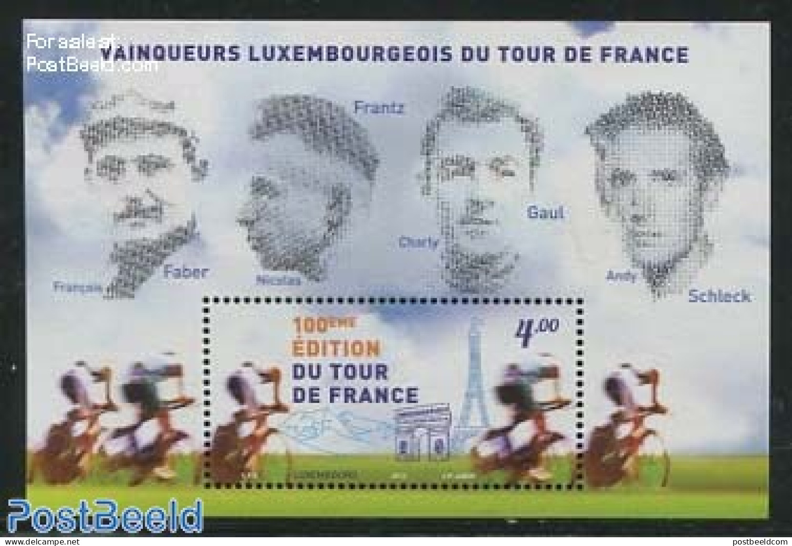 Luxemburg 2013 100th Tour De France S/s, Mint NH, Sport - Cycling - Sport (other And Mixed) - Nuevos