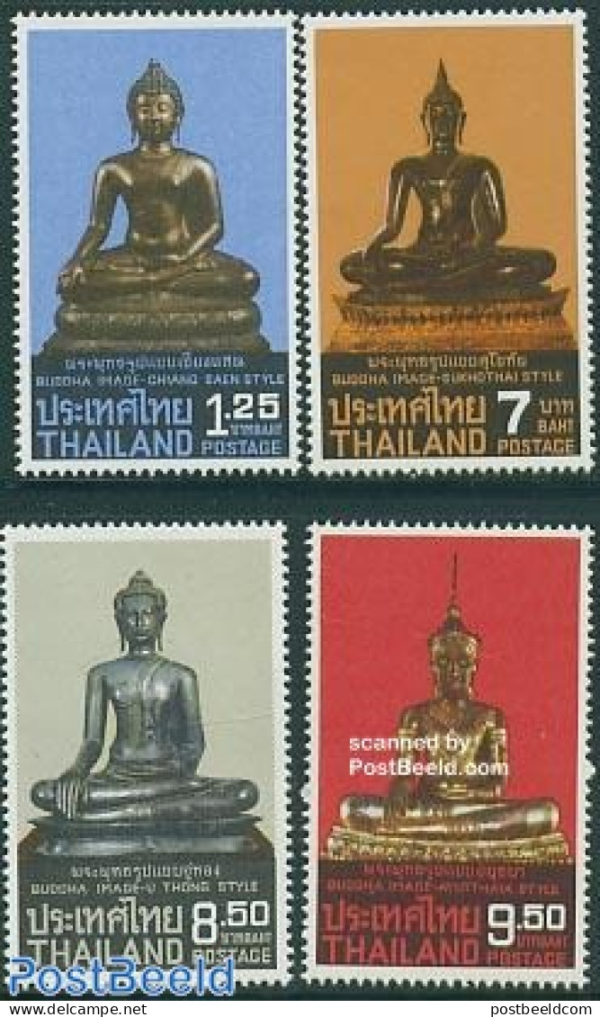 Thailand 1984 Buddha Statues 4v, Mint NH, Religion - Religion - Art - Sculpture - Escultura