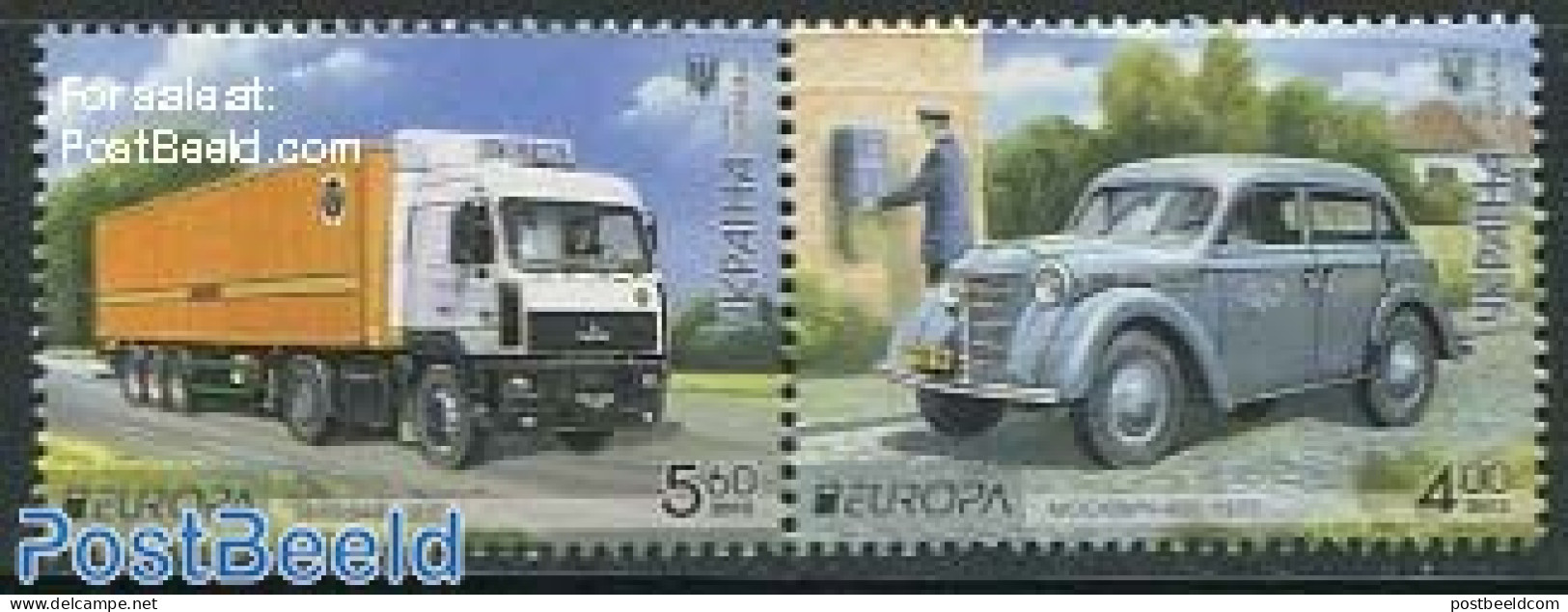 Ukraine 2013 Europa, Postal Transport 2v [:], Mint NH, History - Transport - Europa (cept) - Mail Boxes - Post - Autom.. - Post