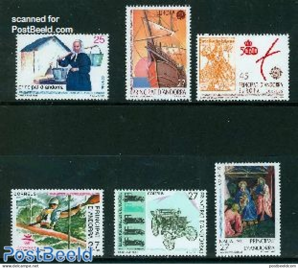 Andorra, Spanish Post 1992 Yearset 1992, Complete, 6v, Mint NH, Various - Yearsets (by Country) - Ungebraucht