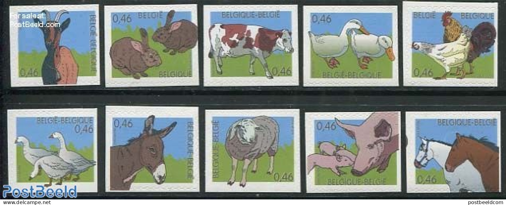 Belgium 2006 Farm Animals 10v S-a, Mint NH, Nature - Animals (others & Mixed) - Cattle - Poultry - Neufs
