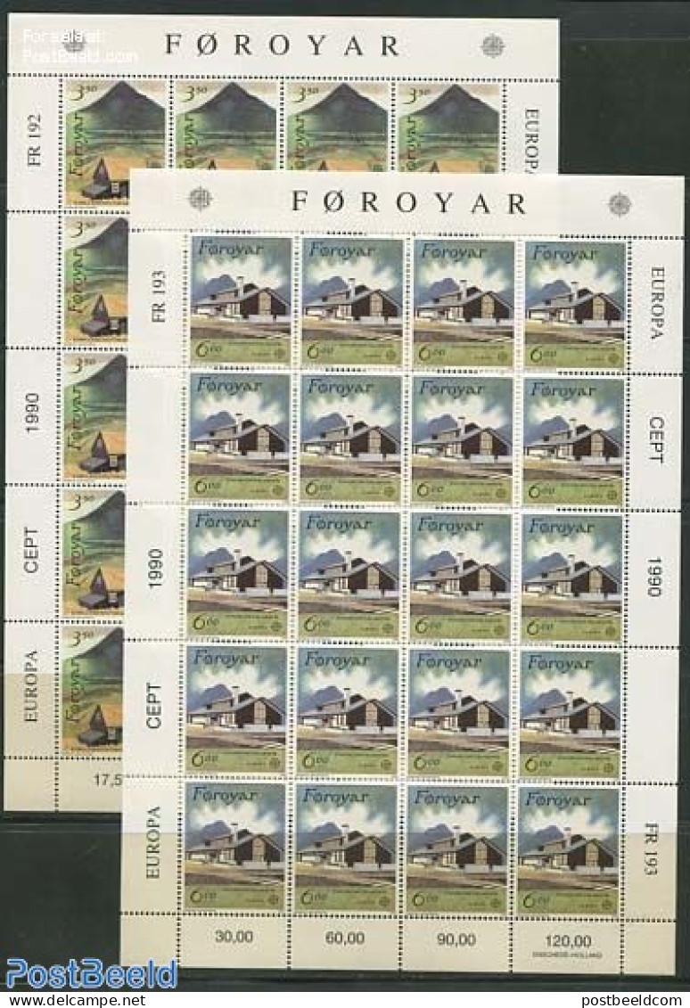 Faroe Islands 1990 Europa, Post Offices 2 M/ss, Mint NH, History - Europa (cept) - Post - Poste