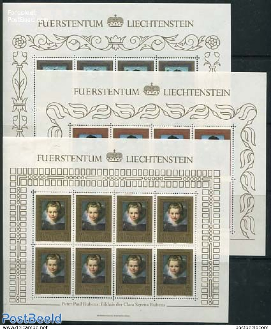 Liechtenstein 1985 Paintings 3 M/ss, Mint NH, Art - Paintings - Unused Stamps