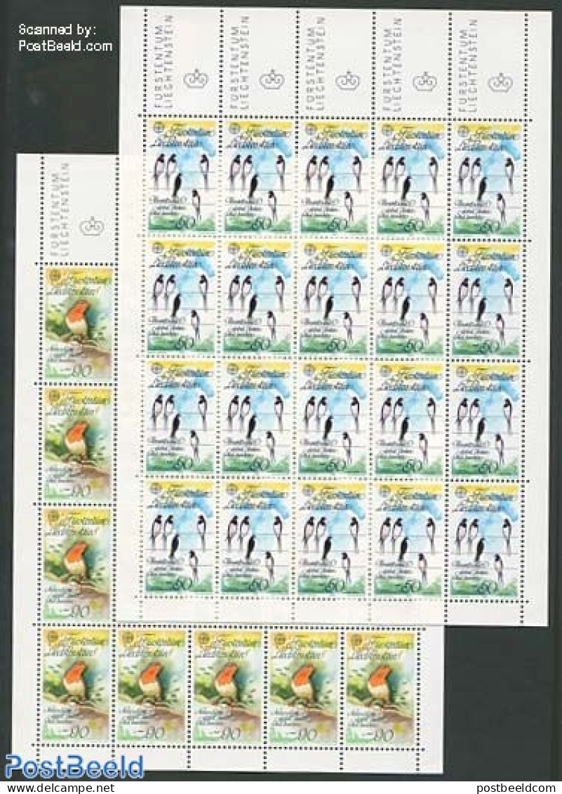 Liechtenstein 1986 Europa, Environment 2 M/ss, Mint NH, History - Nature - Europa (cept) - Birds - Environment - Unused Stamps