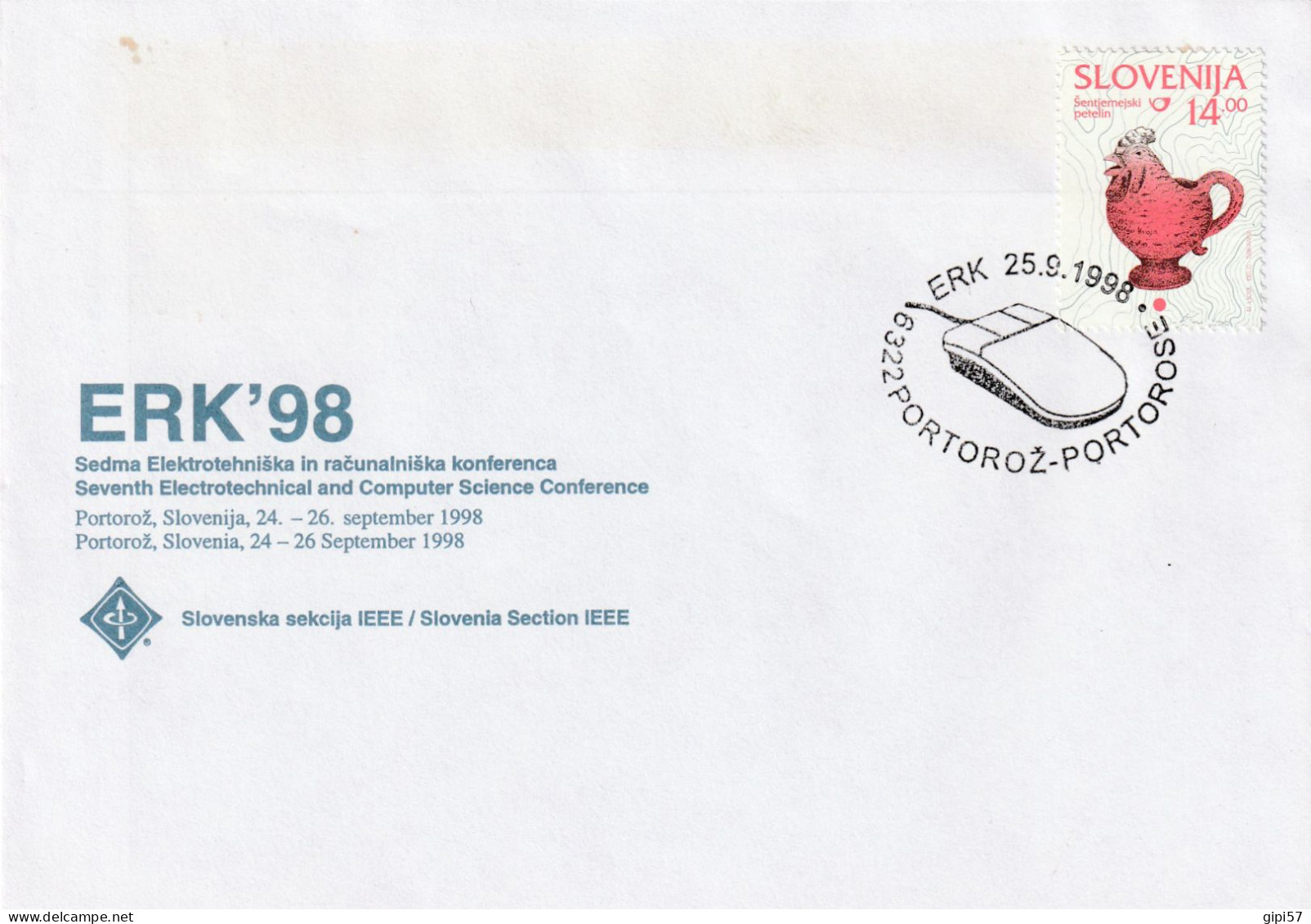 PORTOROSE ERK 1998 COVER + SPECIAL CANCEL - Eslovenia