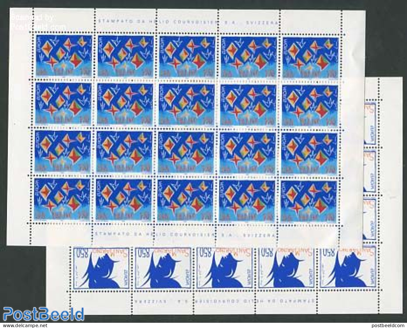 San Marino 1993 Europa 2 M/ss, Mint NH, History - Europa (cept) - Unused Stamps