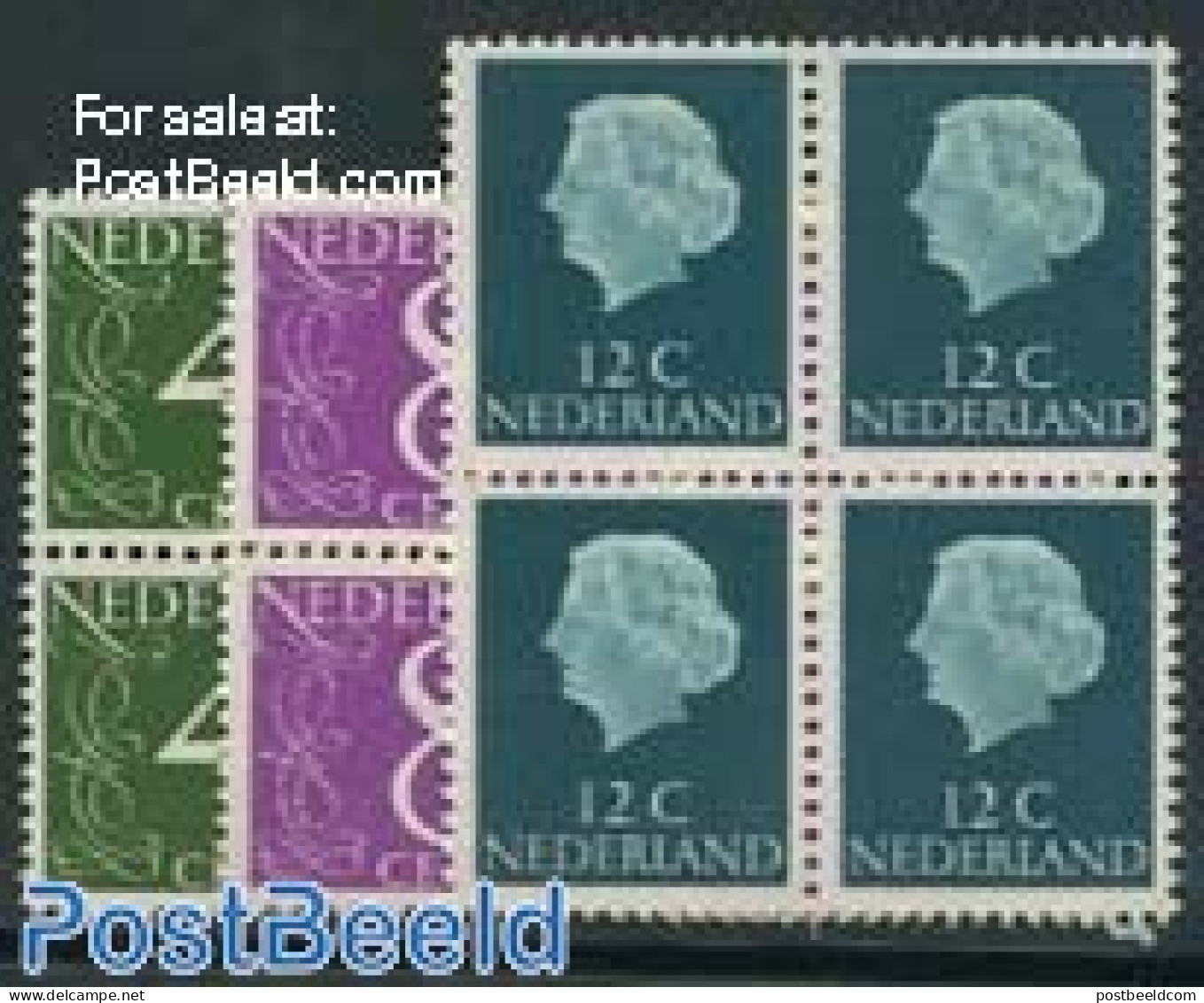 Netherlands 1962 Fluorescent Stamps 3v Blocks Of 4 [+], Mint NH - Unused Stamps