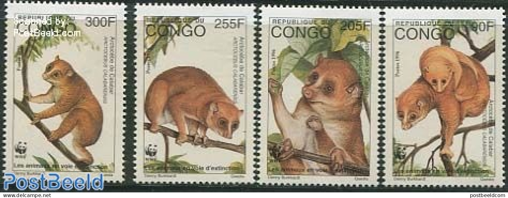 Congo Republic 1997 WWF, Maki 4v, Mint NH, Nature - Animals (others & Mixed) - World Wildlife Fund (WWF) - Autres & Non Classés