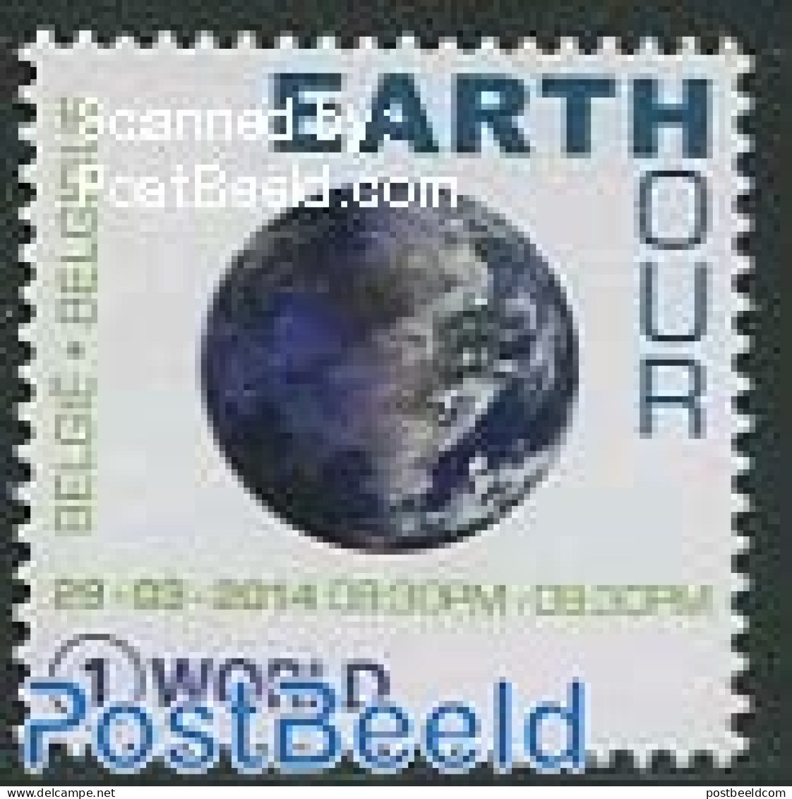 Belgium 2014 Earth Hour 1v, Mint NH, Nature - Various - Environment - Globes - Ungebraucht