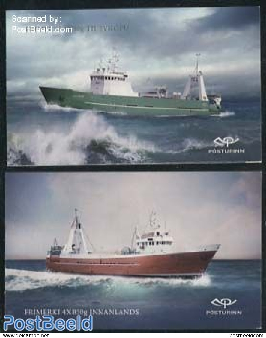 Iceland 2014 Trawlers 2 Booklets S-a, Mint NH, Nature - Transport - Fishing - Stamp Booklets - Ships And Boats - Ungebraucht